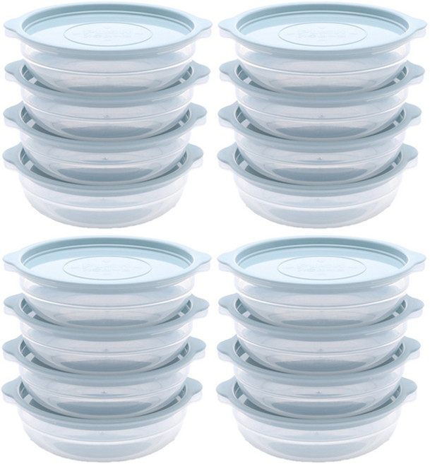 심플 쿡앤밥 전자렌지 용기 스카이블루, 16개, 450ml