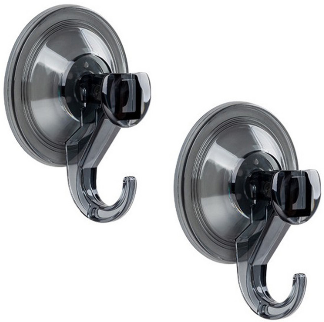 쇼핑153 강력한 진공 흡착식 후크, 2개, 01 블랙