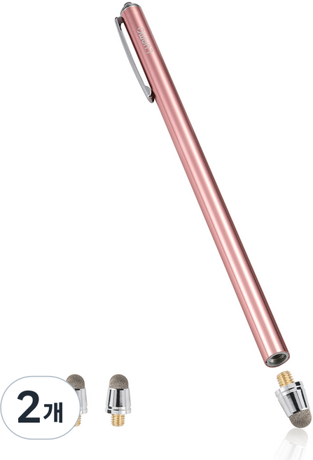 루아모 울트라슬림 태블릿 터치펜, 로즈 골드, 2개