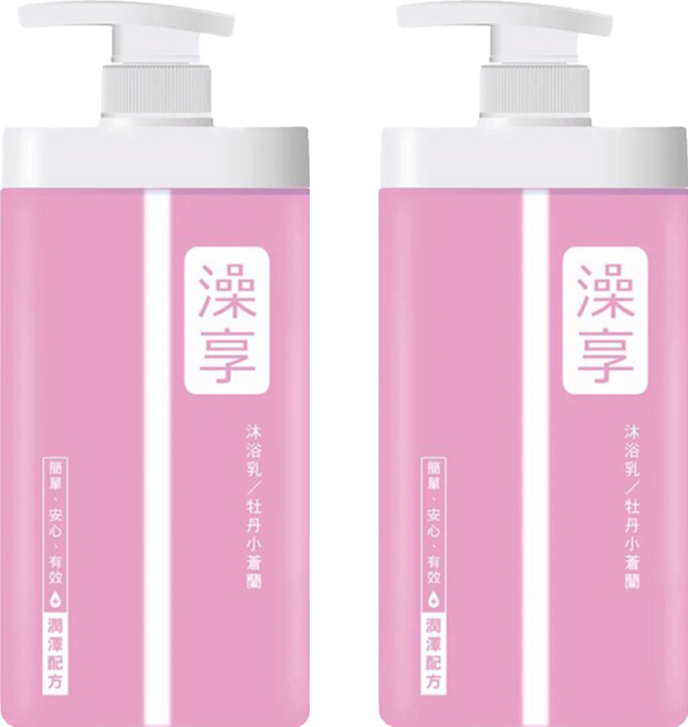 澡享 沐浴乳 牡丹小蒼蘭 潤澤配方 無皂鹼無添加, 1kg, 2瓶