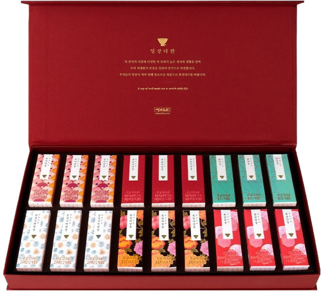 일상다완 쌍계명차 양갱 18p 선물세트 + 쇼핑백, 1세트