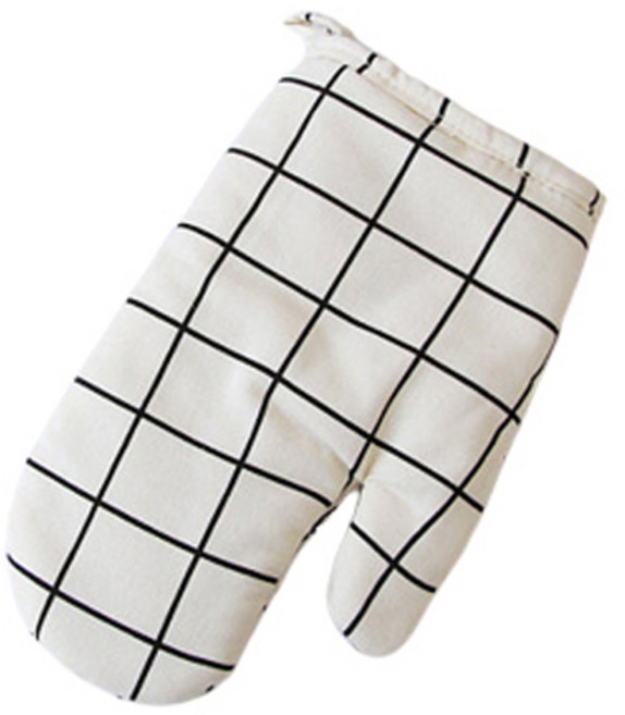 아리코 주방 모던스타일 오븐장갑, 화이트 체크, 1개