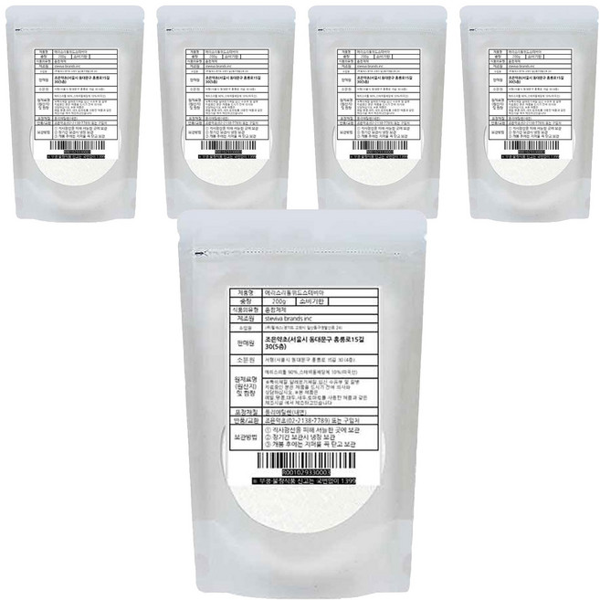 조은약초 에리스리톨 위드 프리미엄 스테비아 가루, 5개, 200g