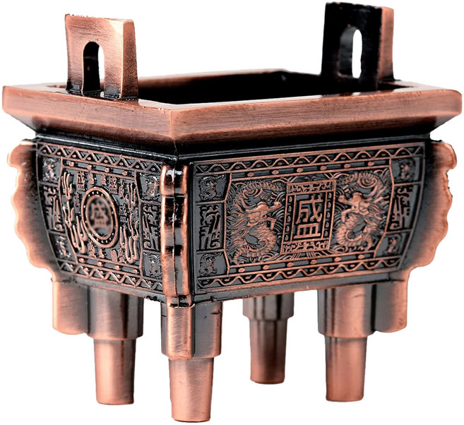 財神小舖 雙龍鼎 線香爐 小 TTLS-1106-1 古銅色, 1個