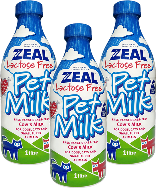 ZEAL 真致 紐西蘭犬貓專用鮮乳, 不含乳糖, 1L, 3瓶