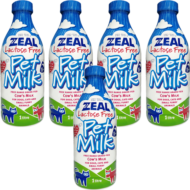 ZEAL 真致 紐西蘭犬貓專用鮮乳, 不含乳糖, 1L, 5瓶