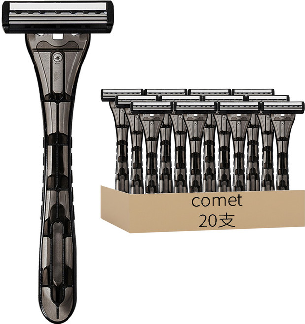 comet 三刀頭拋棄式刮鬍刀 個別包裝, 20支, 1組