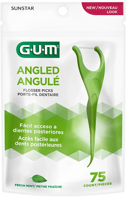 SUNSTAR 三詩達 G.U.M ANGL ANGULE臼齒牙線棒, 75支, 1包