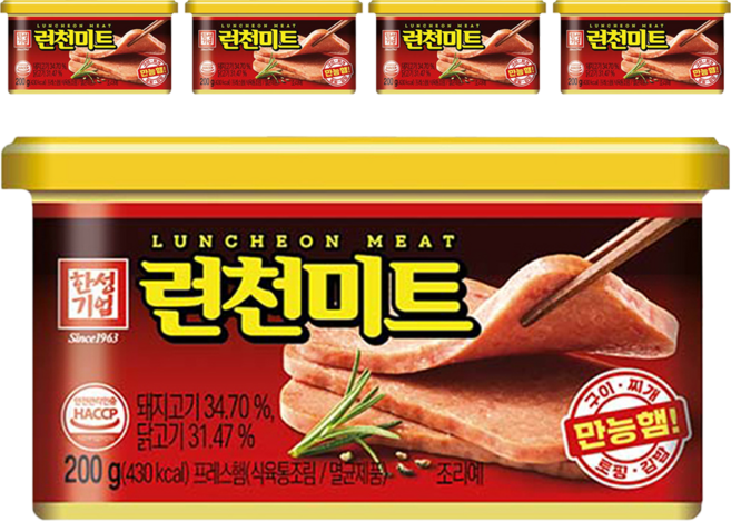 한성기업 런천미트, 200g, 5개