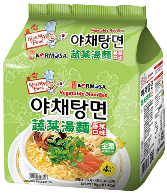 KORMOSA 韓寶 蔬菜湯麵 香菜口味 110g, 4包