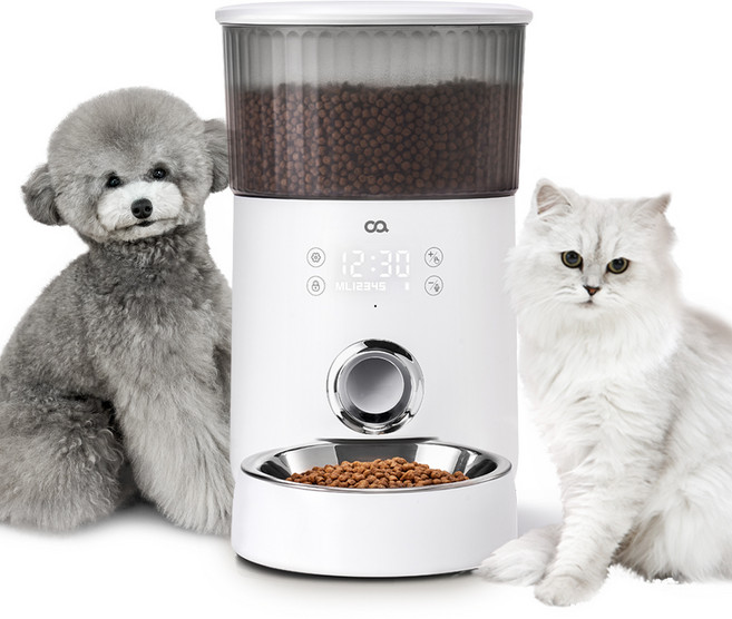 오아 이리와 펫 대용량 스테인리스 자동급식기 4L, 1.5kg, 화이트, 1개