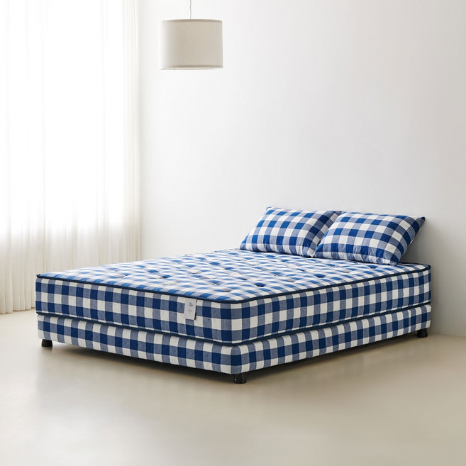 이노센트 헤븐 스탠다드 독립 포켓 매트리스 + 파운데이션 세트 방문설치, 오션블루, 370mm