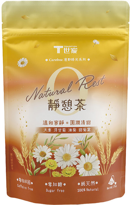 T世家 漫野時光 無咖啡因茶系列 菊花麥香靜憩茶, 4g, 12個裝, 1袋