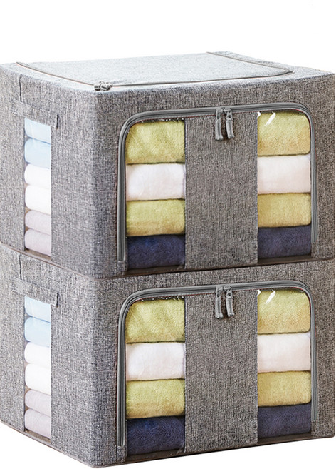 코멧 홈 대용량 프리미엄 와이어 리빙박스 100L, 그레이, 2개