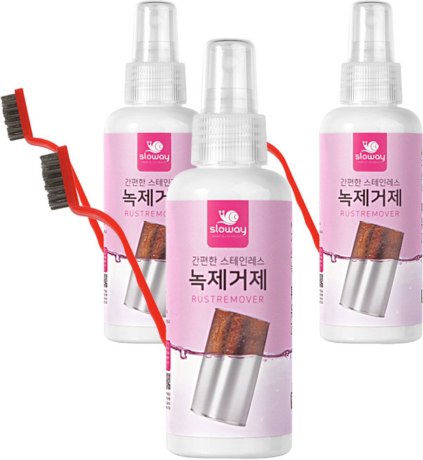 슬로웨이 간편한 스테인레스 녹제거제+브러쉬, 150ml, 3개