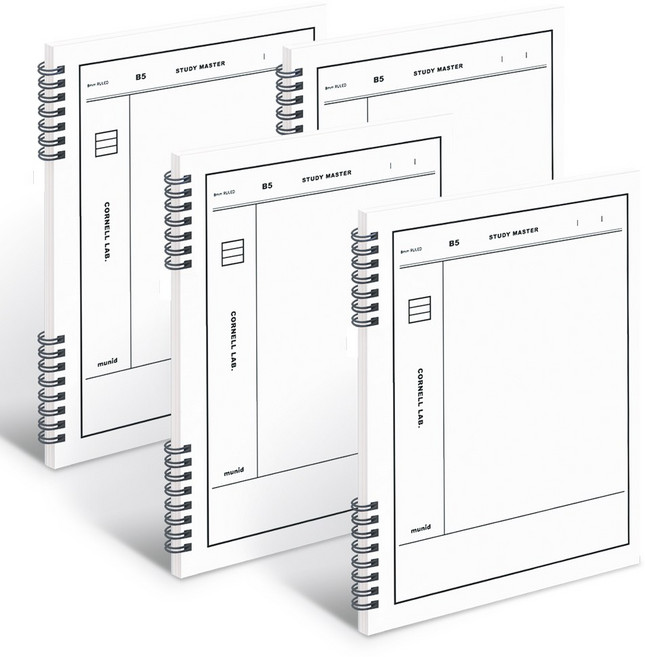 뮤니드 It spring 코넬라인 노트, WHITE, 4개
