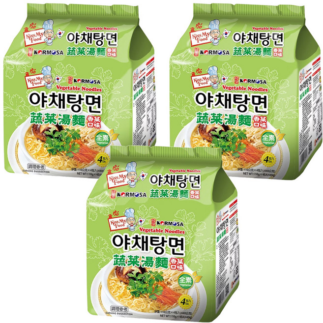 KORMOSA 韓寶 蔬菜湯麵 香菜口味 110g, 12包
