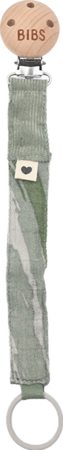 BIBS 有機棉奶嘴鏈, 綠迷彩色, 1條