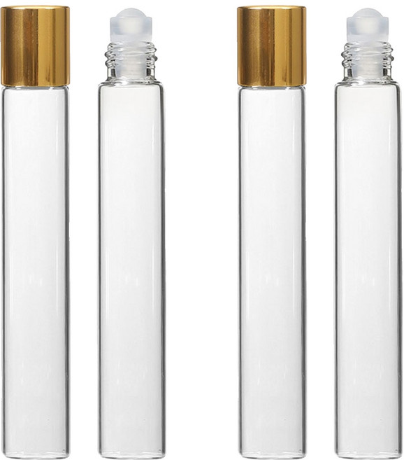 강군샵 롤온 향수 용기 10ml, 50개, 골드 + 투명