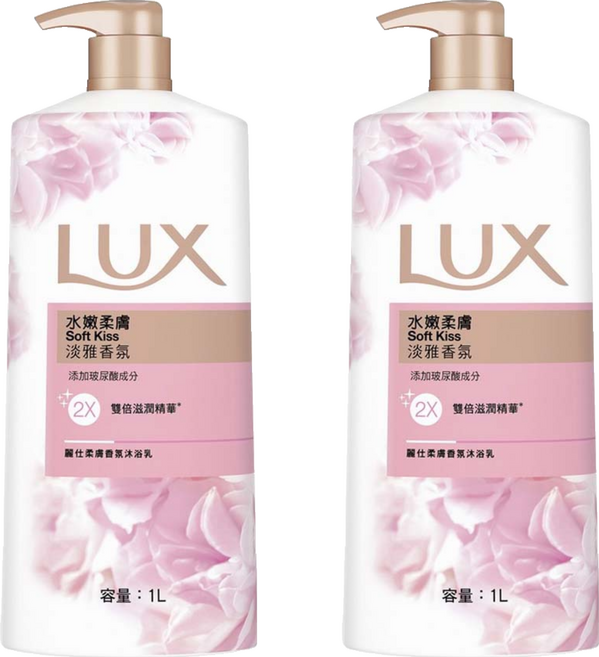 LUX 麗仕 沐浴乳 水嫩柔膚, 1L, 2瓶