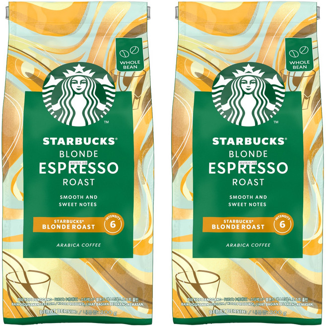 스타벅스 블론드 에스프레소 원두 랜덤발송, 200g, 2개, 홀빈(분쇄안함)