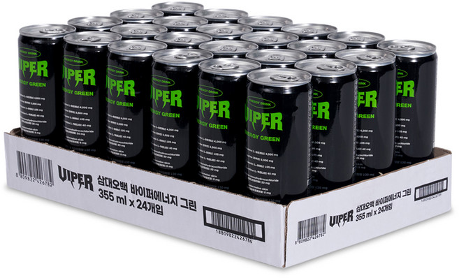 삼대오백 바이퍼 에너지 그린 제로음료, 355ml, 24개