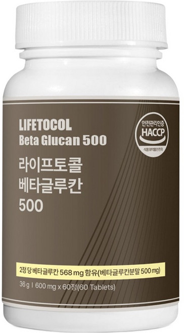 라이프토콜 베타글루칸 500, 60정, 1개