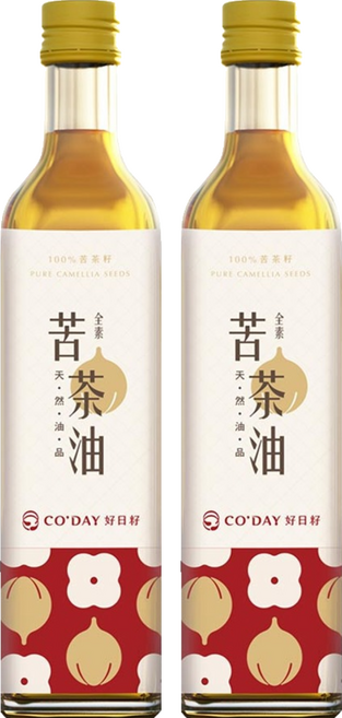 CO'DAY 好日籽 梅山茶油合作社 苦茶油, 500ml, 2瓶