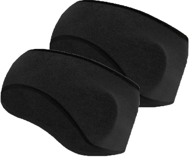 코지앤칠 기능성 러닝 헤어밴드 귀마개, 블랙, 블랙, 2개