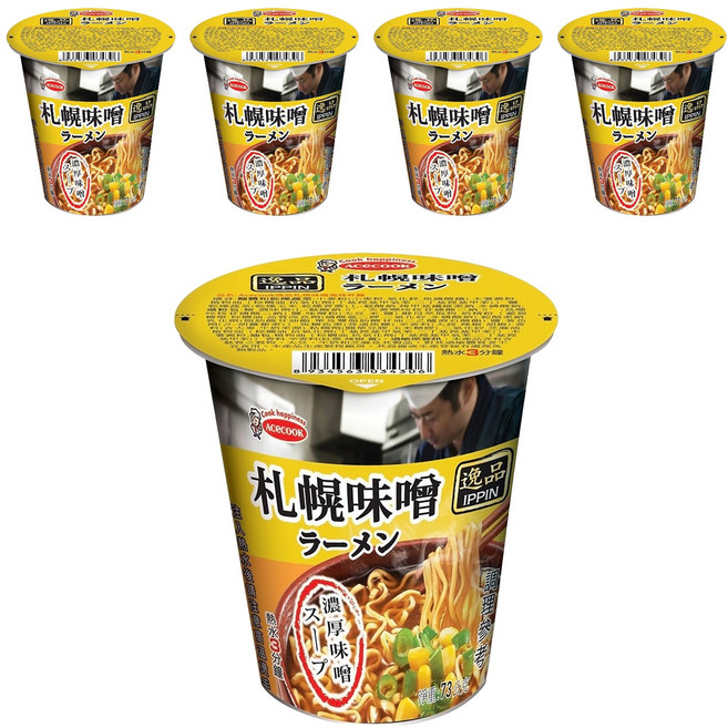 AceCOOK IPPIN 逸品 札幌味噌風味麵 73g, 5入
