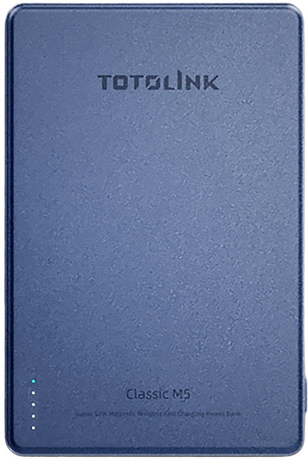 TOTOLINK 超薄磁吸無線快充行動電源 5000mAh USB-C, Classic M5, 太空藍