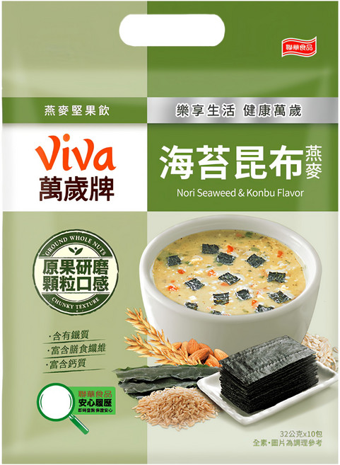 ViVa 萬歲牌 燕麥堅果飲 海苔昆布, 320g, 1袋