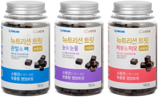 포켄스 강아지 뉴트리션 트릿 미니 영양제 168g x 3종 세트, 관절+눈건강, 1세트 - 쿠팡