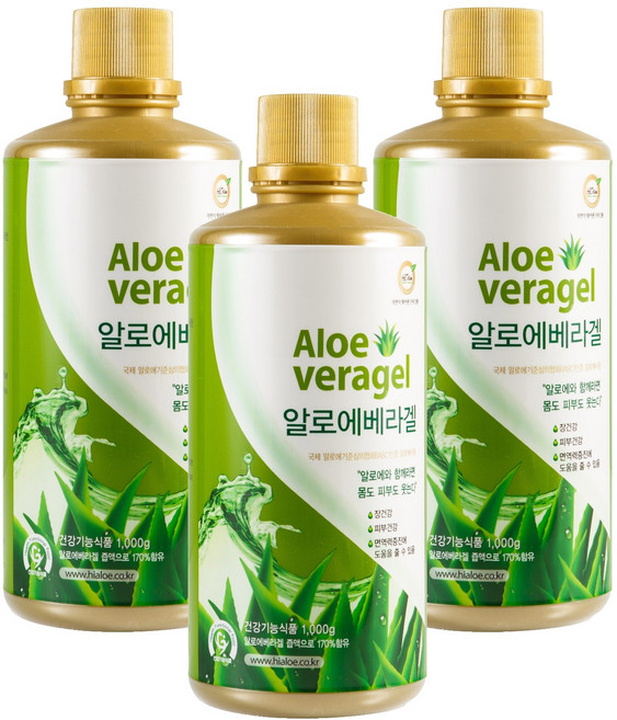 하이알로에 베라겔 오리지널, 1kg, 3개