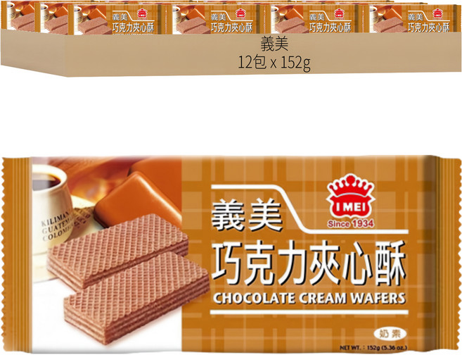 義美 夾心酥 巧克力, 152g, 12包