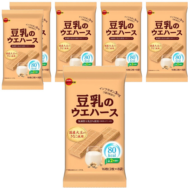 BOURBON 北日本 豆乳威化夾心餅, 112.8g, 6袋