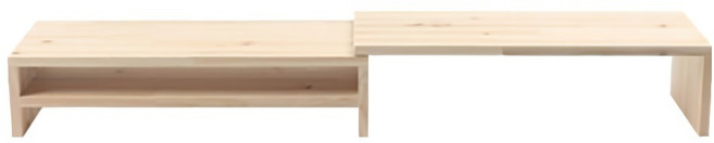 Wood nine 原木雙螢幕增高架 52~103 x 22 x 12.5~14cm, 1個, 原木色