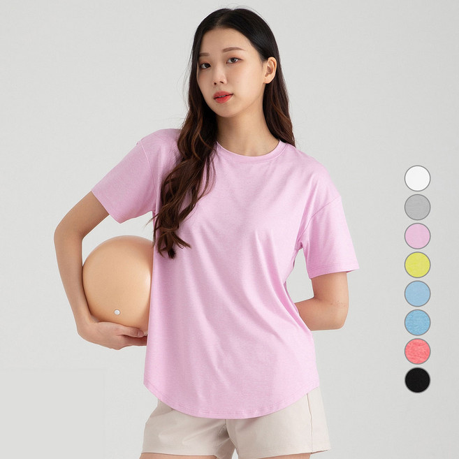 캐럿 여성용 썸머 릴렉스 핏 반팔 티셔츠