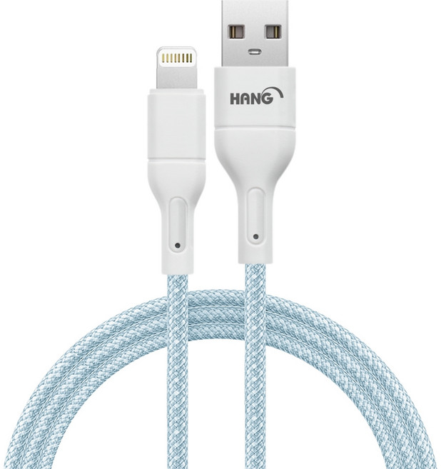 HANG 編織快充線 USB to Lightning R18, 1m, 藍色, 1條