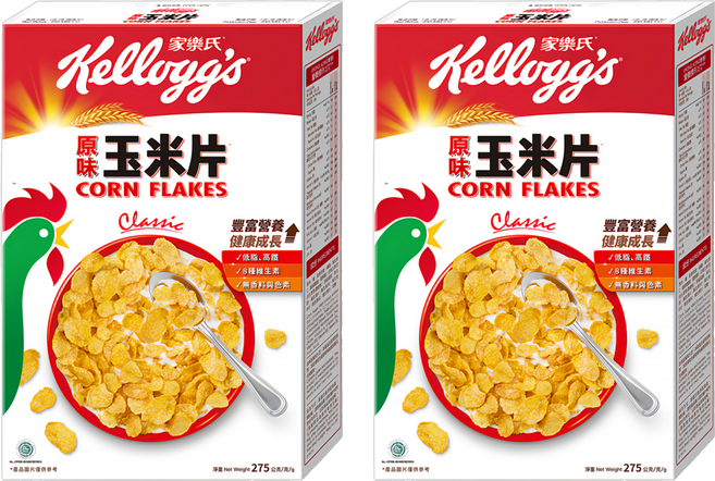 Kellogg's 家樂氏 CORN FLAKES 公雞玉米片 原味玉米片, 275g, 2盒