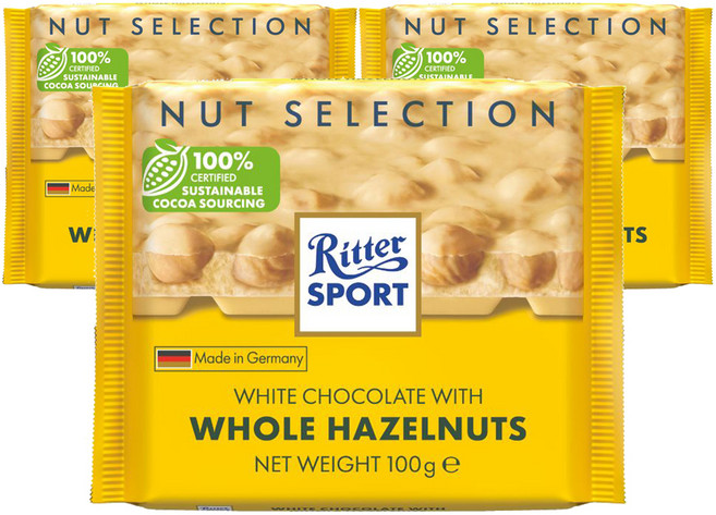 리터스포트 화이트 홀 헤이즐넛 초콜릿, 100g, 3개