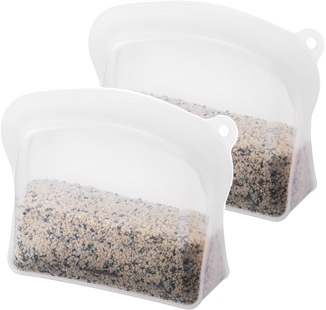 락앤락 프리미엄 실리콘 지퍼백 600ml, 180 x 140 x 53 mm, 2개, 1개입