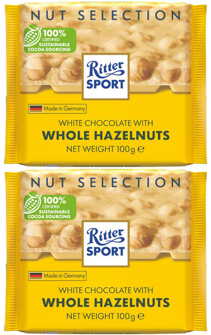 Ritter Sport 榛果白巧克力, 100g, 2包