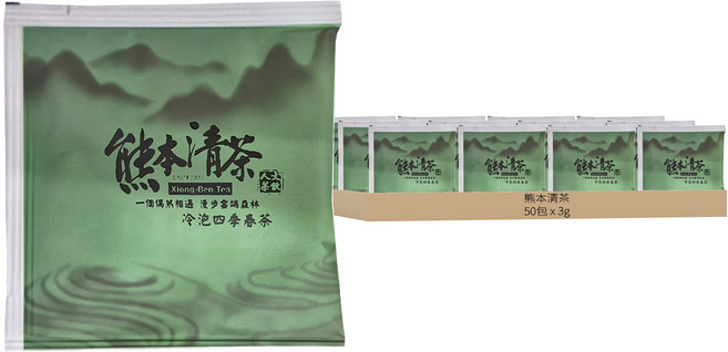 熊本清茶 冷泡四季春茶 立體茶包, 3g, 50包, 1盒