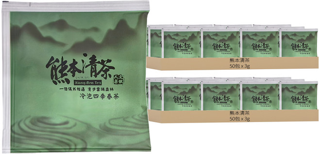 熊本清茶 冷泡四季春茶 立體茶包, 3g, 50包, 2盒