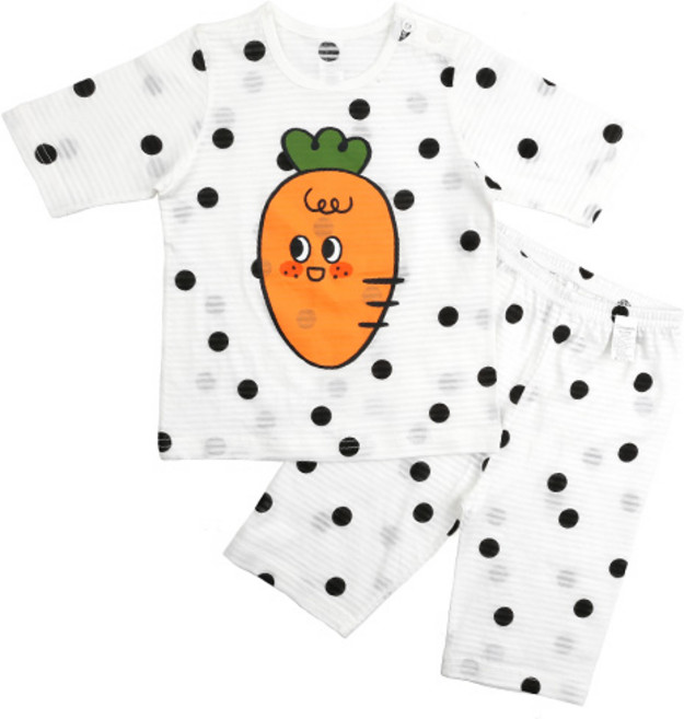 메이키즈 아동용 야미캐럿 오가닉 7부 쟈가드 상하 세트