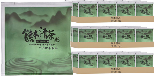 熊本清茶 冷泡四季春茶 立體茶包, 3g, 50包, 3盒
