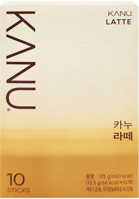 KANU 漸層奶香拿鐵咖啡, 13.5g, 10條, 1盒