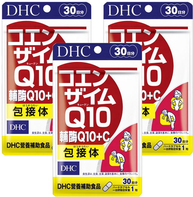 DHC 台灣公司貨 輔酶Q10 + C 膠囊食品 30日份, 30顆, 209mg, 3包