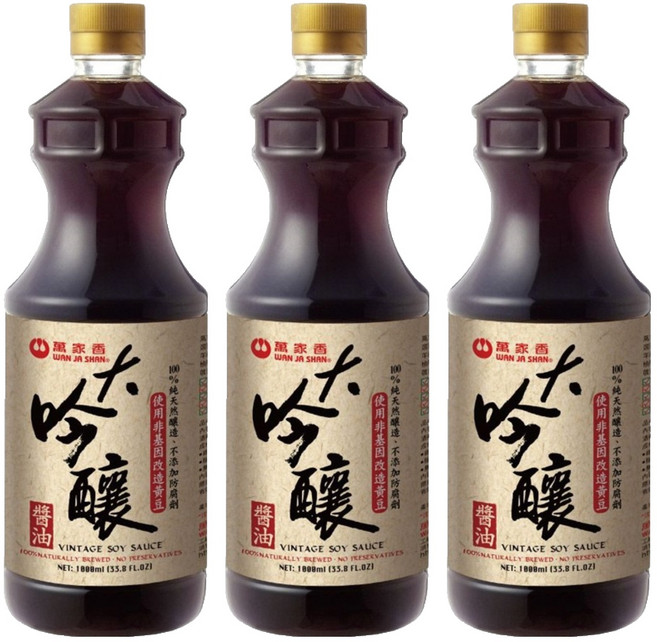 萬家香 大吟釀醬油, 1L, 3瓶